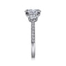 Camra - 14K White Gold Oval Three Stone Diamond Engagement Ring - 0.9 ct