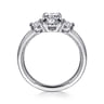 Georgia - 14K White Gold Oval Three Stone Diamond Engagement Ring - 0.3 ct