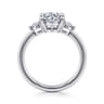Georgia - 14K White Gold Oval Three Stone Diamond Engagement Ring - 0.3 ct