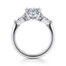 Kristen - 14K White Gold Oval Three Stone Diamond Engagement Ring with Kite Side Stones - 0.3 ct