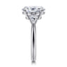 Kristen - 14K White Gold Oval Three Stone Diamond Engagement Ring with Kite Side Stones - 0.3 ct
