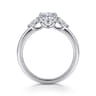 Adalia - 14K White Gold Oval Three Stone Diamond Engagement Ring - 0.3 ct