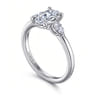 Adalia - 14K White Gold Oval Three Stone Diamond Engagement Ring - 0.3 ct