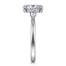 Adalia - 14K White Gold Oval Three Stone Diamond Engagement Ring - 0.3 ct
