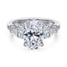 Leane - 14K White Gold Oval Diamond Engagement Ring - 1.04 ct