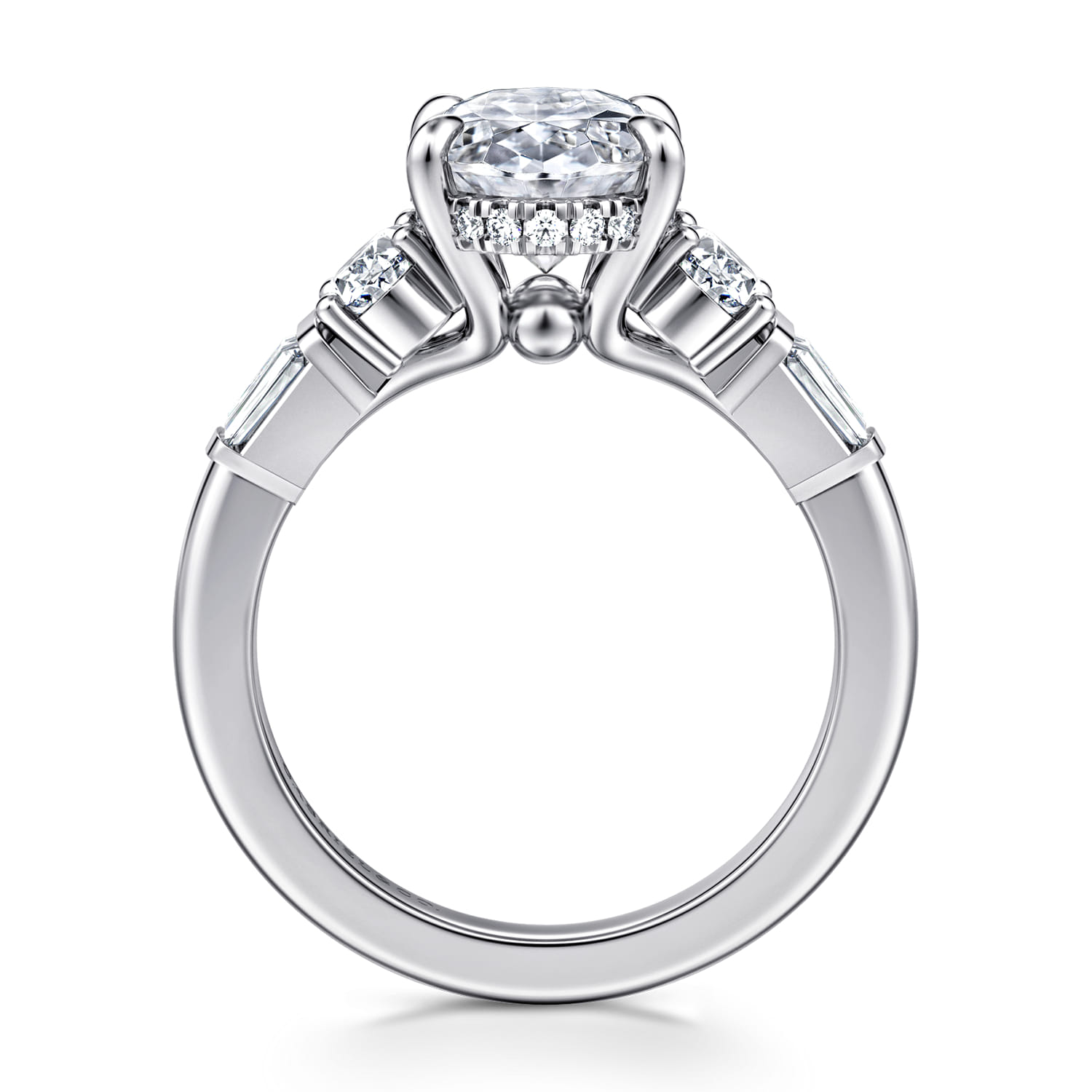 Leane - 14K White Gold Oval Diamond Engagement Ring - 1.04 ct - Shot 2