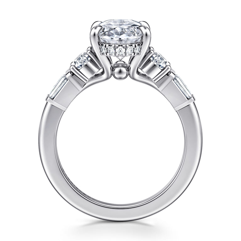 Leane - 14K White Gold Oval Diamond Engagement Ring - 1.04 ct - Shot 2