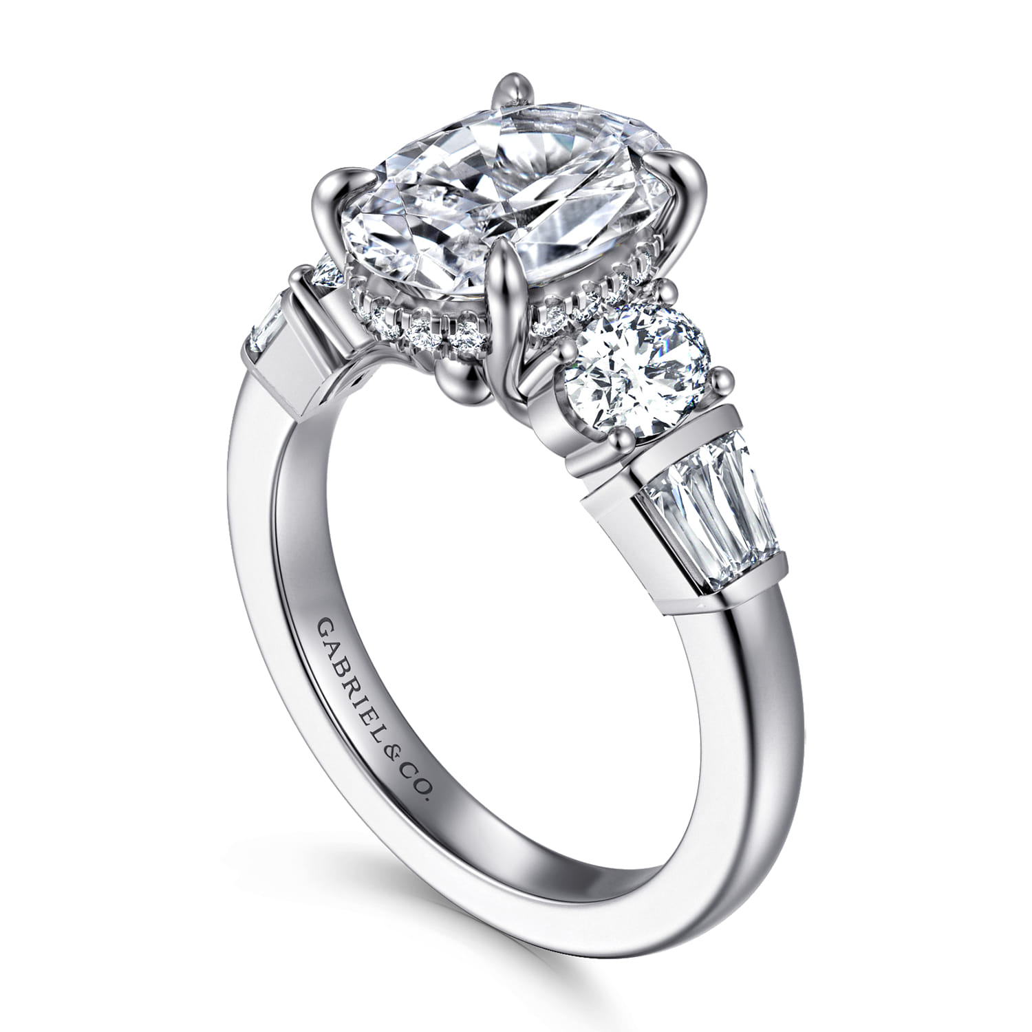 Leane - 14K White Gold Oval Diamond Engagement Ring - 1.04 ct - Shot 3