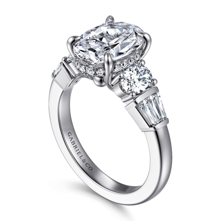 Leane - 14K White Gold Oval Diamond Engagement Ring - 1.04 ct - Shot 3