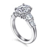 Leane - 14K White Gold Oval Diamond Engagement Ring - 1.04 ct