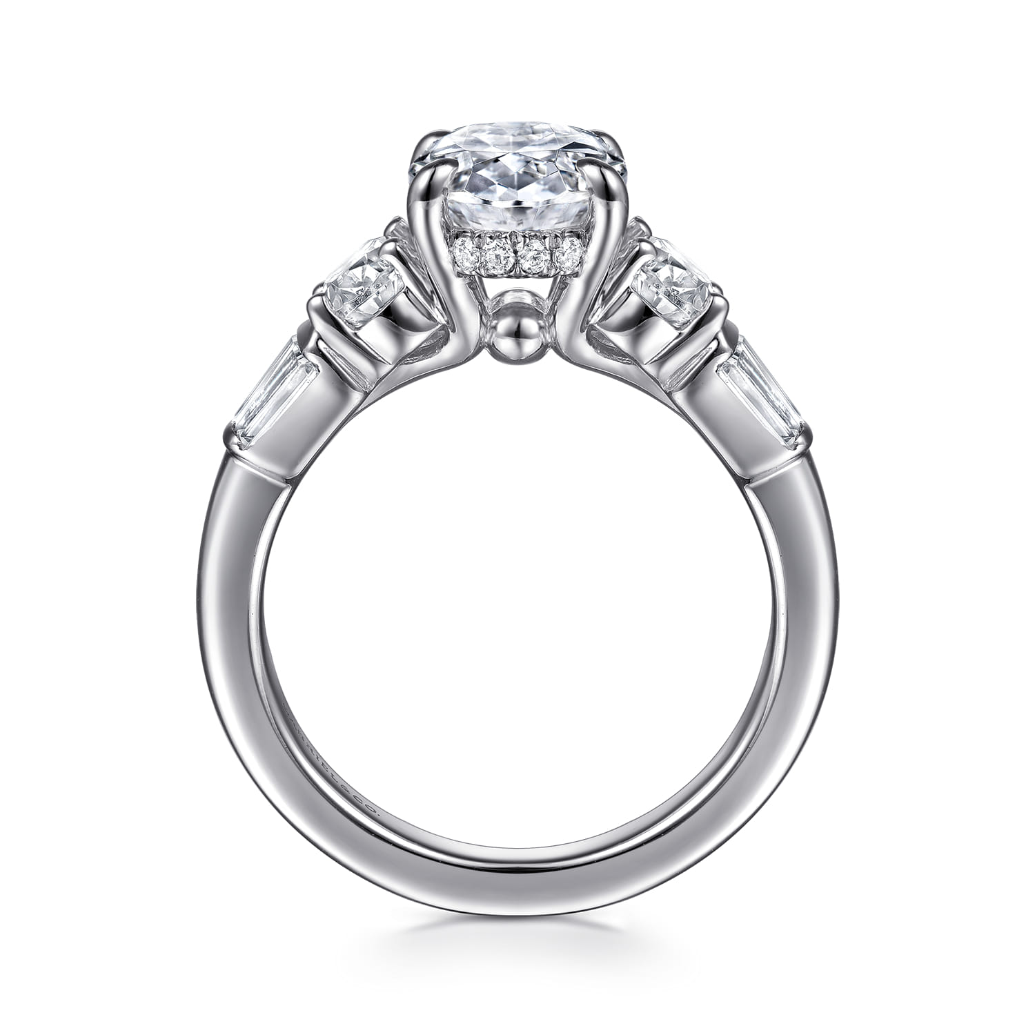 Leane - 14K White Gold Oval Diamond Engagement Ring - 0.9 ct - Shot 2