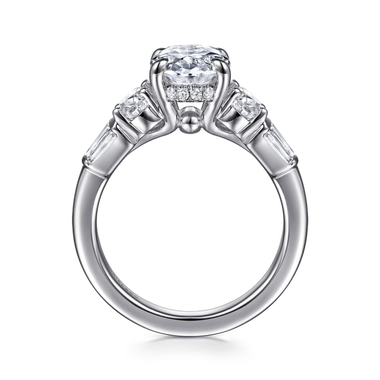 Leane - 14K White Gold Oval Diamond Engagement Ring - 0.9 ct - Shot 2