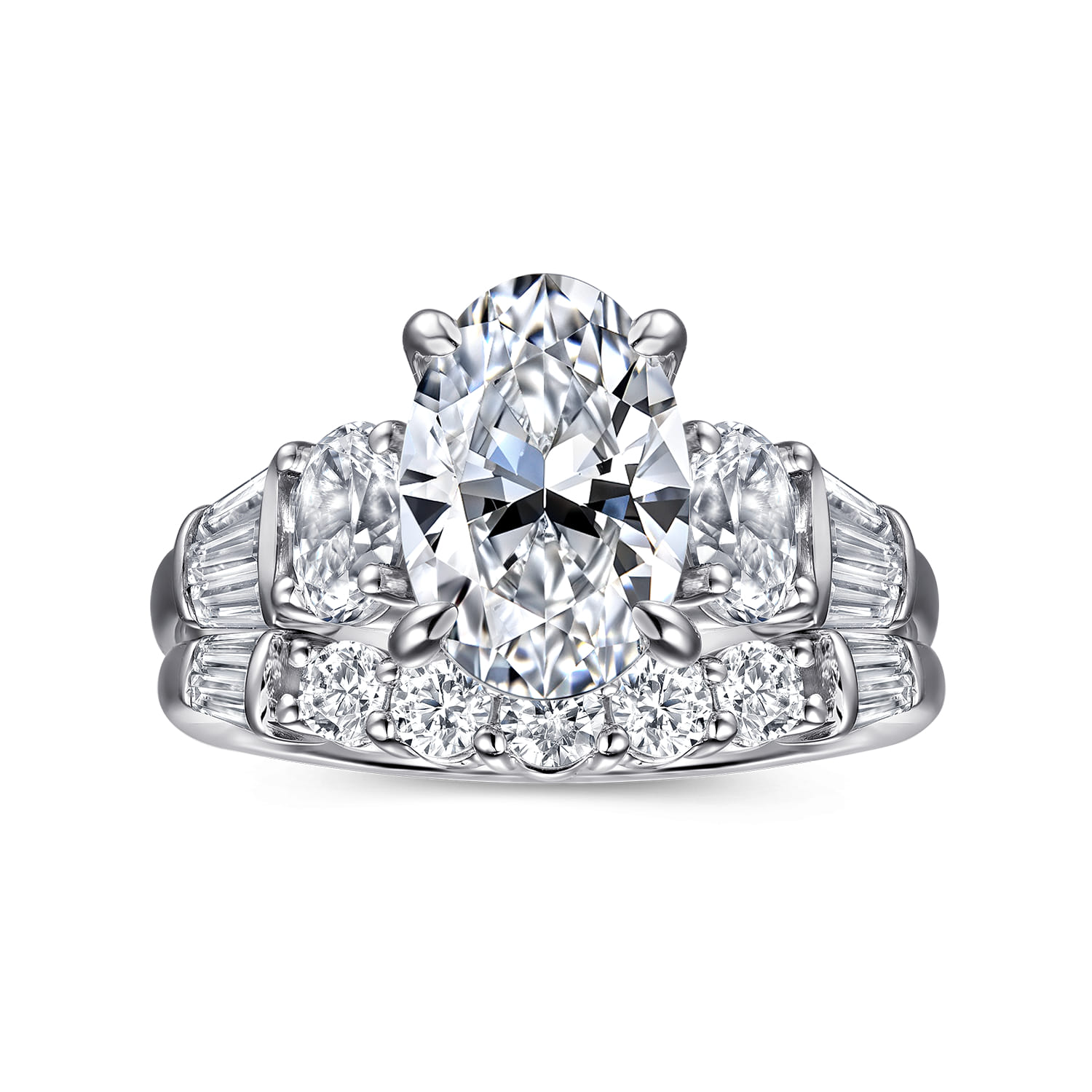 Leane - 14K White Gold Oval Diamond Engagement Ring - 0.9 ct - Shot 4