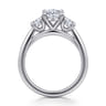 November - 14K White Gold Oval Three Stone Diamond Engagement Ring - 0.6 ct