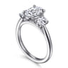 November - 14K White Gold Oval Three Stone Diamond Engagement Ring - 0.6 ct