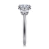 November - 14K White Gold Oval Three Stone Diamond Engagement Ring - 0.6 ct