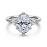 Blaise - 14K White Gold Oval Three Stone Diamond Engagement Ring - 0.24 ct