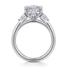 Blaise - 14K White Gold Oval Three Stone Diamond Engagement Ring - 0.24 ct
