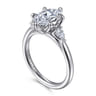 Blaise - 14K White Gold Oval Three Stone Diamond Engagement Ring - 0.24 ct