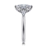 Blaise - 14K White Gold Oval Three Stone Diamond Engagement Ring - 0.24 ct
