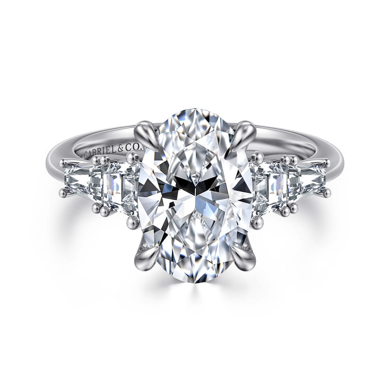 Commit - 14K White Gold Oval Diamond Engagement Ring - 0.64 ct - Shot 1