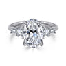 Commit - 14K White Gold Oval Diamond Engagement Ring - 0.64 ct