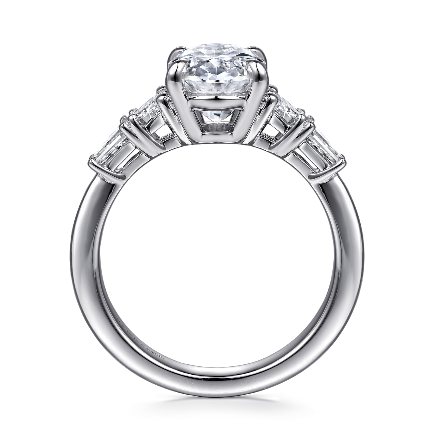 Commit - 14K White Gold Oval Five Stone Diamond Engagement Ring - 0.6 ct - Shot 2