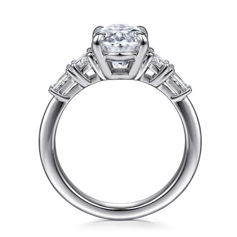 Commit - 14K White Gold Oval Five Stone Diamond Engagement Ring - 0.6 ct - Shot 2