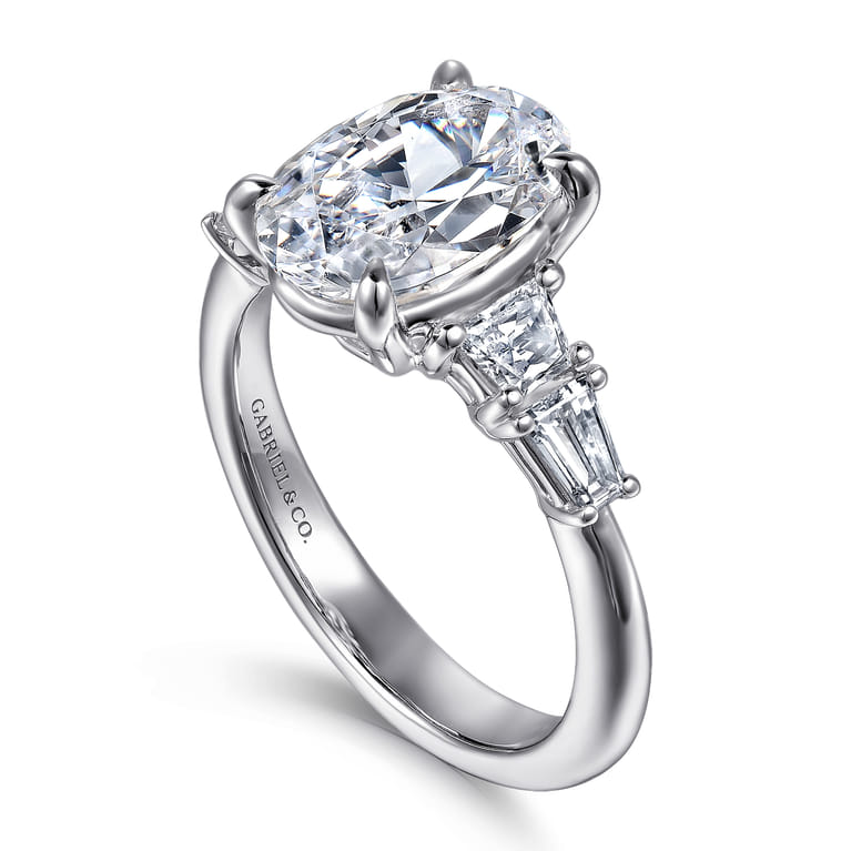 Commit - 14K White Gold Oval Five Stone Diamond Engagement Ring - 0.6 ct - Shot 3