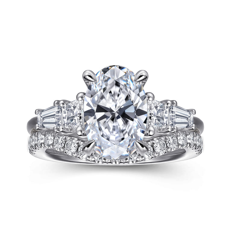 Commit - 14K White Gold Oval Five Stone Diamond Engagement Ring - 0.6 ct - Shot 4