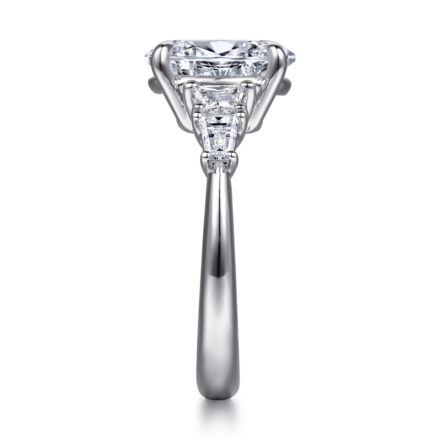 Commit - 14K White Gold Oval Five Stone Diamond Engagement Ring - 0.6 ct - Shot 5