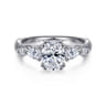 Carrie - 14K White Gold Oval Five Stone Diamond Engagement Ring - 0.47 ct