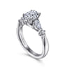 Carrie - 14K White Gold Oval Five Stone Diamond Engagement Ring - 0.47 ct