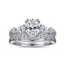 Carrie - 14K White Gold Oval Five Stone Diamond Engagement Ring - 0.47 ct