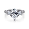 Sanaa - 14K White Gold Pear Shape 3 Stone Diamond Engagement Ring - 0.4 ct