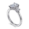 Sanaa - 14K White Gold Pear Shape 3 Stone Diamond Engagement Ring - 0.4 ct
