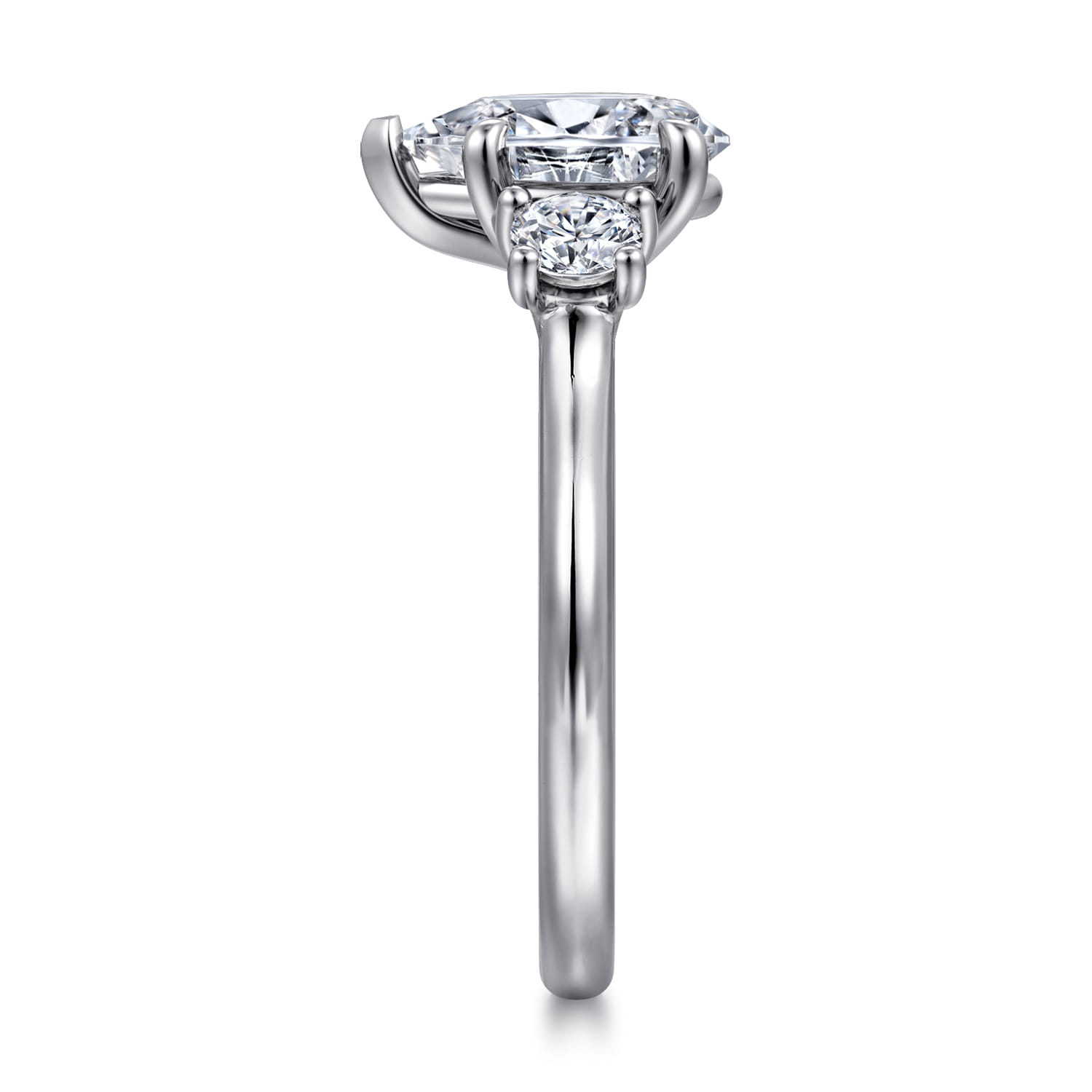 Sanaa - 14K White Gold Pear Shape 3 Stone Diamond Engagement Ring - 0.4 ct - Shot 4