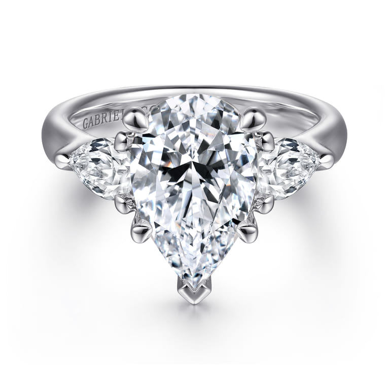 14K White Gold Diamond Engagement Ring - 0.76 ct - Shot 1