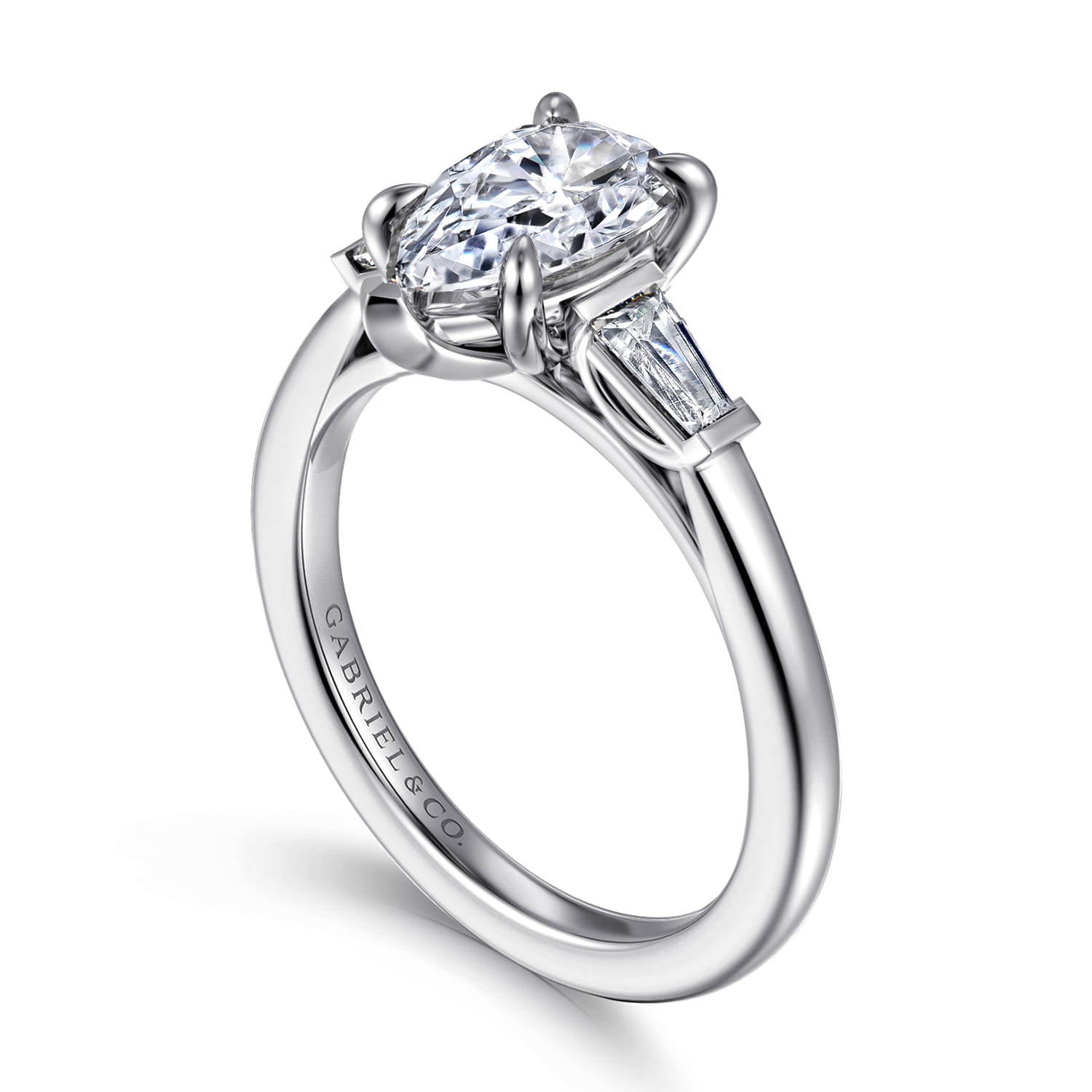 Acacia - 14K White Gold Pear Shape Three Stone Diamond Engagement Ring - 0.3 ct - Shot 3