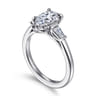 Acacia - 14K White Gold Pear Shape Three Stone Diamond Engagement Ring - 0.3 ct