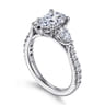 Abina - 14K White Gold Pear Shape Three Stone Diamond Engagement Ring - 0.75 ct