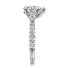 Abina - 14K White Gold Pear Shape Three Stone Diamond Engagement Ring - 0.75 ct