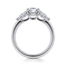 Adalia - 14K White Gold Pear Shape Three Stone Diamond Engagement Ring - 0.6 ct