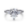 Adeline - 14K White Gold Pear Shape Three Stone Diamond Engagement Ring - 0.35 ct