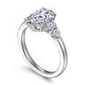 Wave - 14K White Gold Pear Shape Diamond Engagement Ring - 0.4 ct