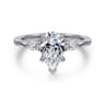 Dela - 14K White Gold Princess Cut Three Stone Diamond Engagement Ring - 0.17 ct