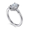 Dela - 14K White Gold Princess Cut Three Stone Diamond Engagement Ring - 0.17 ct
