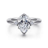 Blaise - 14K White Gold Pear Shape Three Stone Diamond Engagement Ring - 0.08 ct