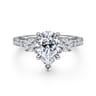 Aidah - 14K White Pear Shape Three Stone Diamond Engagement Ring - 0.7 ct