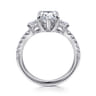 Aidah - 14K White Pear Shape Three Stone Diamond Engagement Ring - 0.7 ct